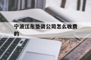 宁波江东垫资公司怎么收费的