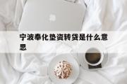 宁波奉化垫资转贷是什么意思